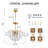 Gemia 6 - Light Crystal and Iron Dimmable Chandelier