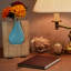 Vase en verre et bois - Vase à fleurs rustique-6984365