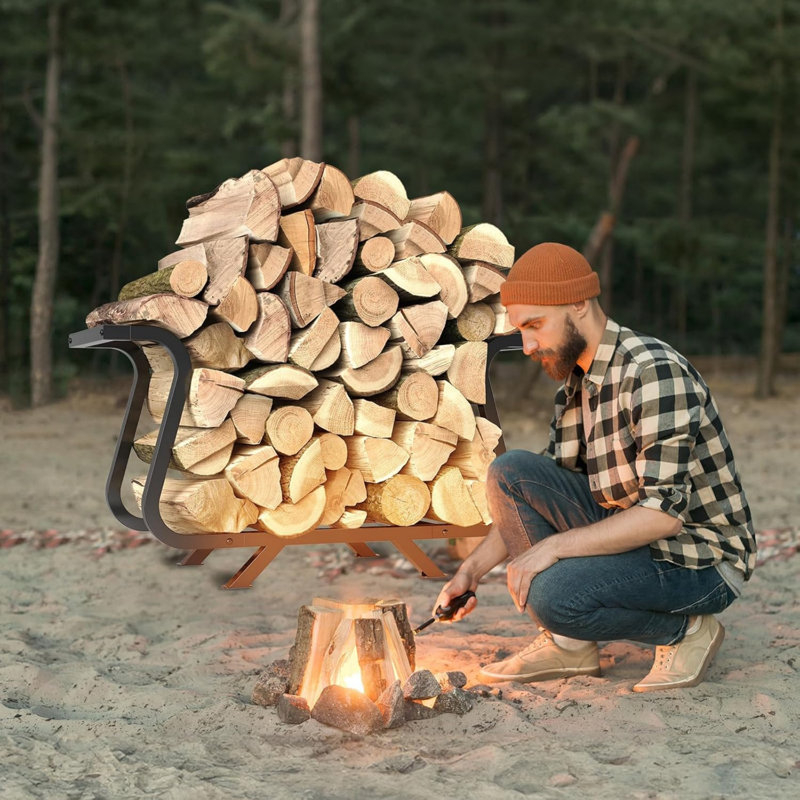 84.8cm W Metal Log Rack
