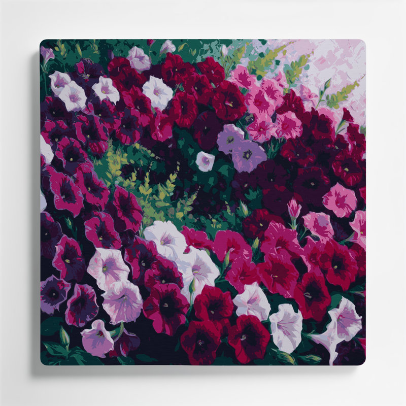 Art mural en métal Botanical Petunias, H 32 po x l 32 po
