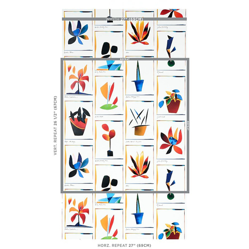 Papier peint Schumacher x Peg Norriss Botanicals, Spectre