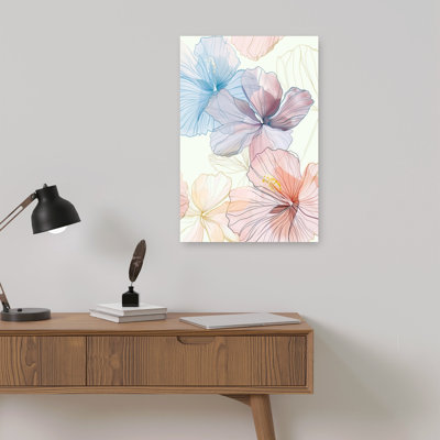 Hibiscus éthéré pastel abstrait hibiscus éthéré délicat