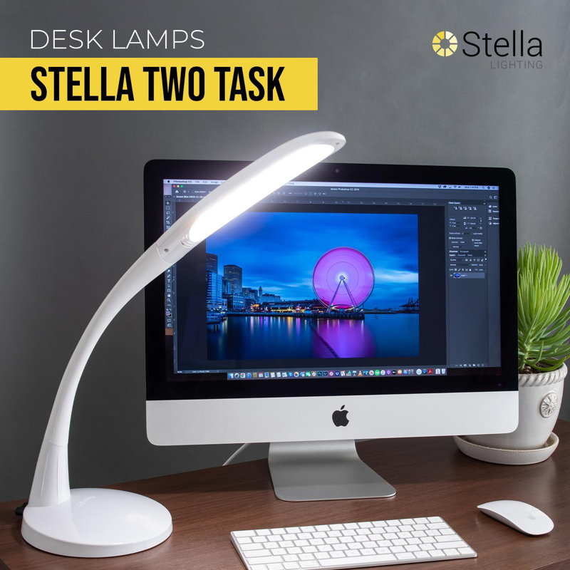 Stella Two Premium 11W Dimmable LED Desk Lamp With Color Temperature Options, Adjustable, And Remote Control