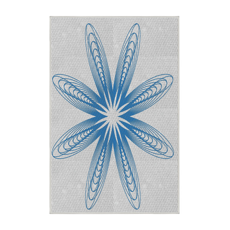 Tapis de zone bleue à motifs, Rectangle 2 pi x 5 pi