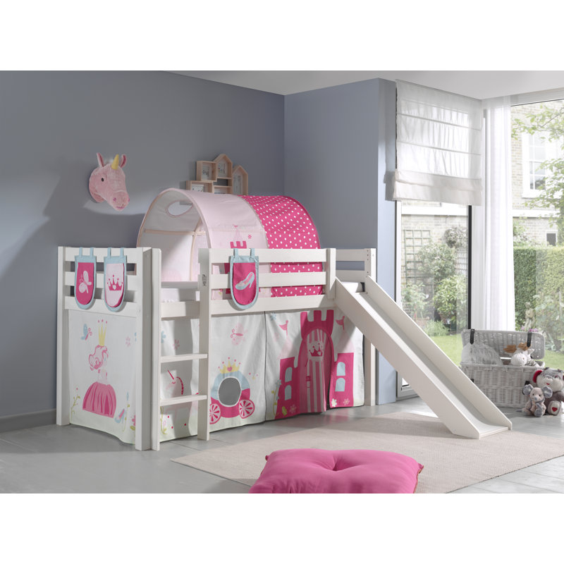 Pino European Single Mid Sleeper Bed, 210 x 218 cm, Basic, White