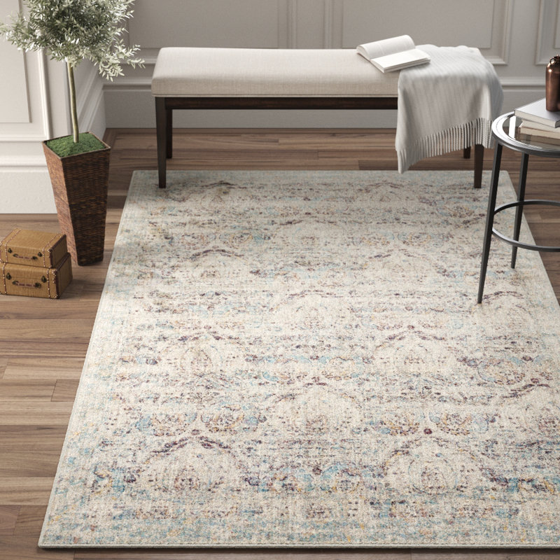 Tapis argenté / prune Goggin, Rectangle 9 pi 6 po x 13 pi