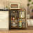 5-Layer Staggered Coffee Bar With Storage Drawer - Space-Efficient Farmhouse Stand For Kitchens - Waterproof Microwave Shelf & Bakers Rack Organizer