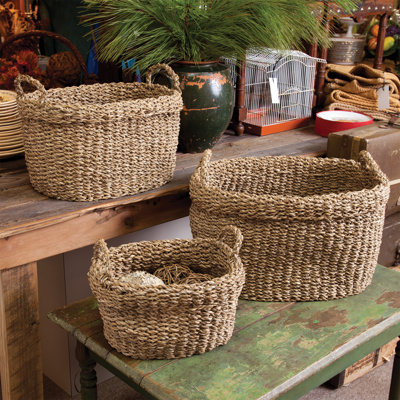 3 Piece Seagrass Basket Set