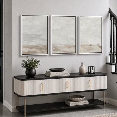 «Minimal Landscape», art de l'horizon doux et discret, images murales abstraites minimalistes neutres, impression sur toile encadrée, 3 pièces, art mural: 16 po x 24 po x 3 pièces, 24 po x 36 po x 3 pièces