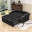 Sinclair Futon Sofa Bed with Adjustable Back, USB Charging Ports, 2 Pillows and Swivel Phone Stand-893448684