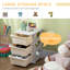 Unité de rangement pour enfant à 3 niveaux avec 3 tiroirs de rangement crème