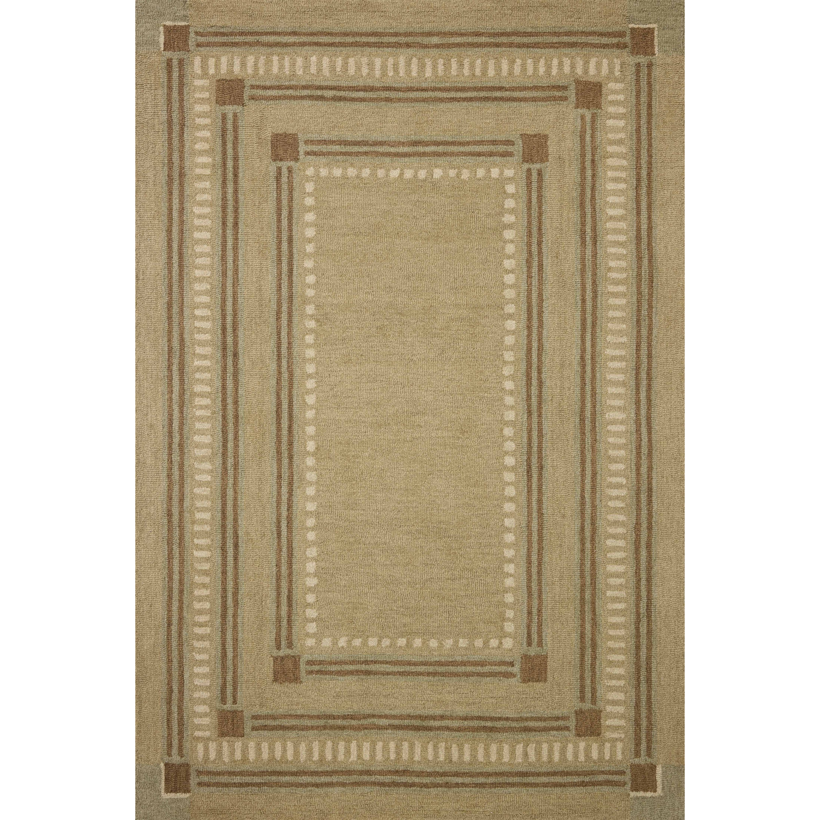 Alfie Green / Natural Area Rug, Rectangle 8'6" x 11'6"