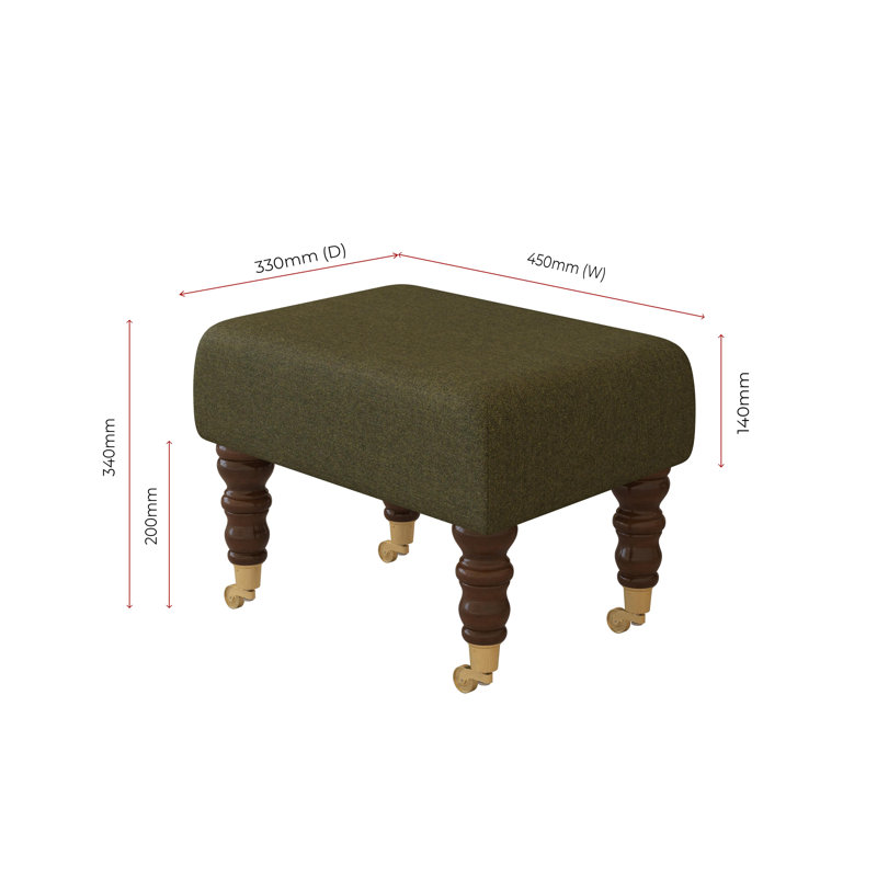 Autryville Wood Caster Leg - Fabric, Mahogany, Poz, Cyprus Green