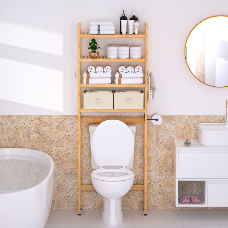 Étagère de rangement à 4 niveaux au-dessus de la toilette, Doré