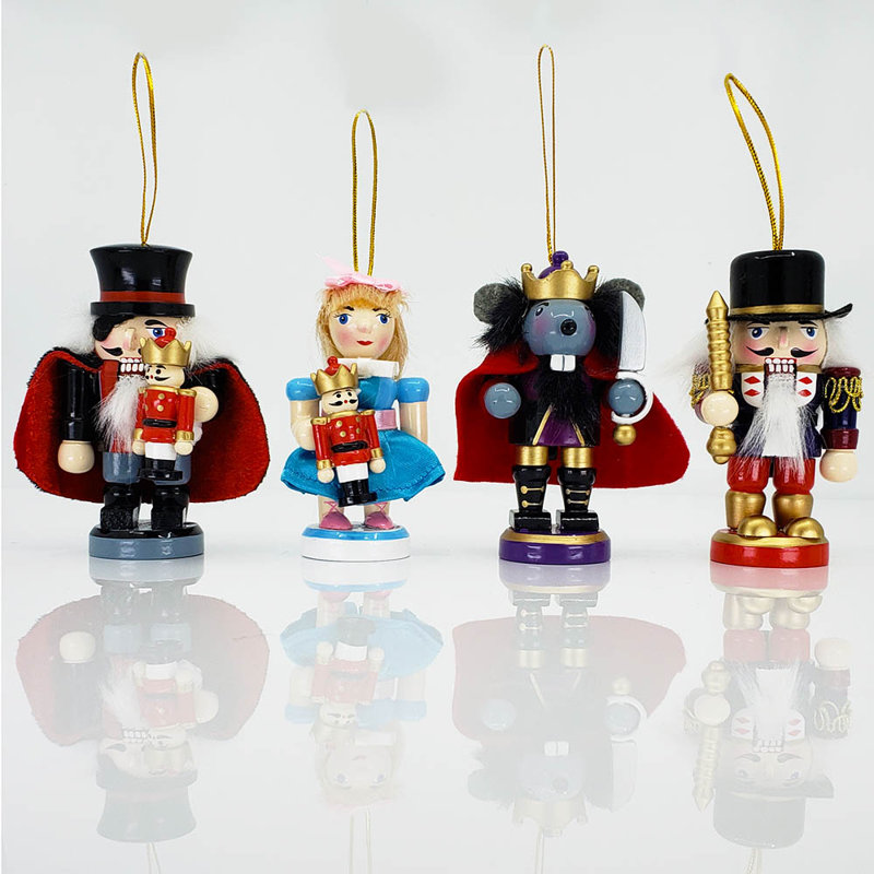 Ensemble de 4 décorations de casse-noisette Stubby en forme de casse-noisette de 4 pouces et plus 3 pouces