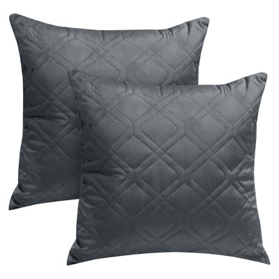 Aspire Homeware Diamond-Pattern Square Velvet Cushion Cover