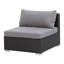 Garden Corner Sofa with Table 4 Seater SANO II Right Hand Modular PE Rattan Black