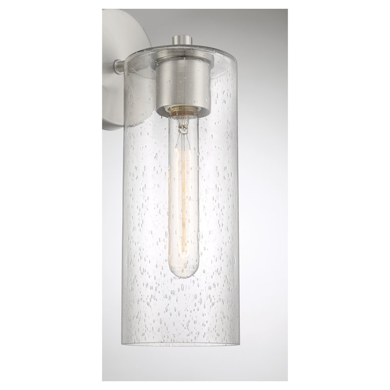 Applique murale Ricci à une lumière en nickel satiné, Nickel satiné
