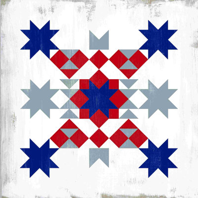 Motif de courtepointe rouge, bleu et blanc