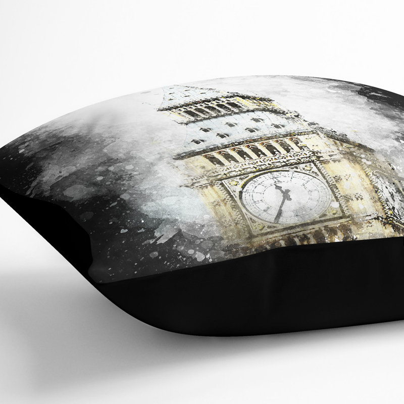 Square Cushion, 40cm H x 40cm W x 15cm D, Black