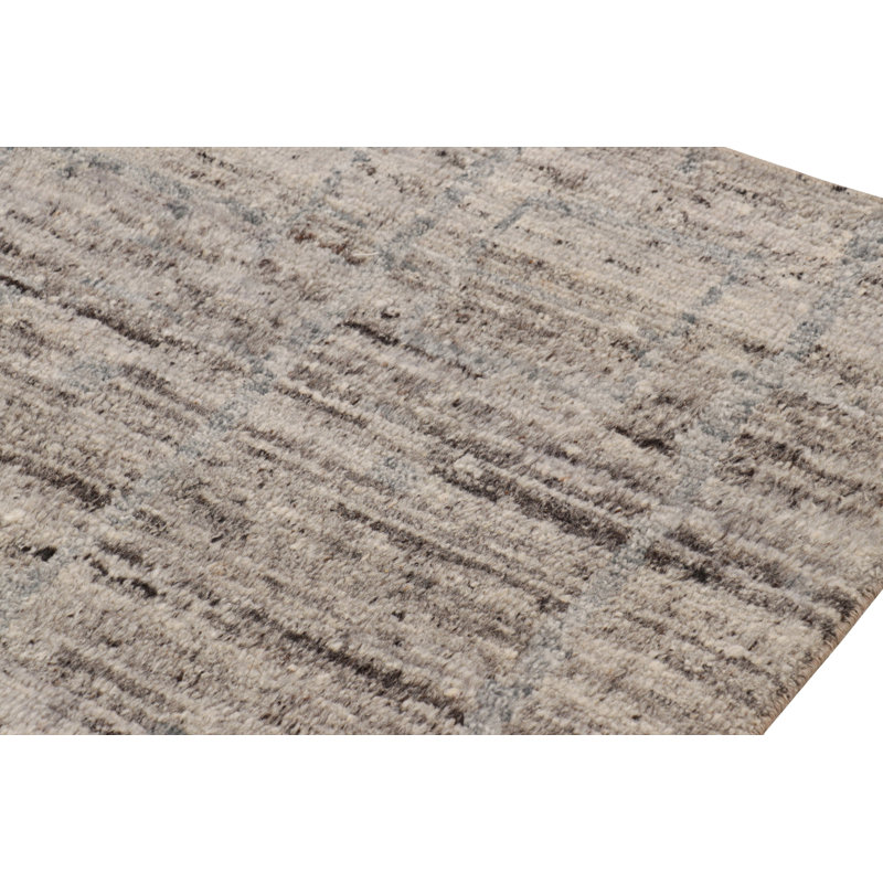 Moroccan Hand Knotted Wool Area Rug, Rectangle 4' x 5'