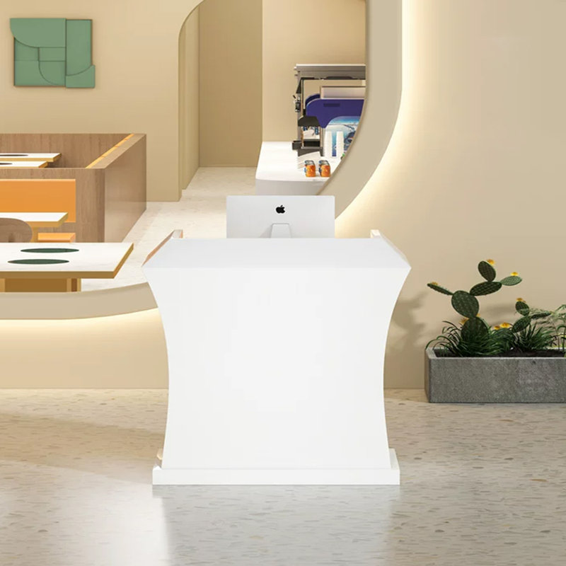 Modern Rectangular Manufactured Wood Reception Desk, 39.37