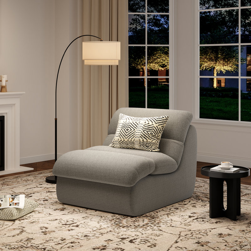 Chaise d'appoint rembourrée, Gris clair