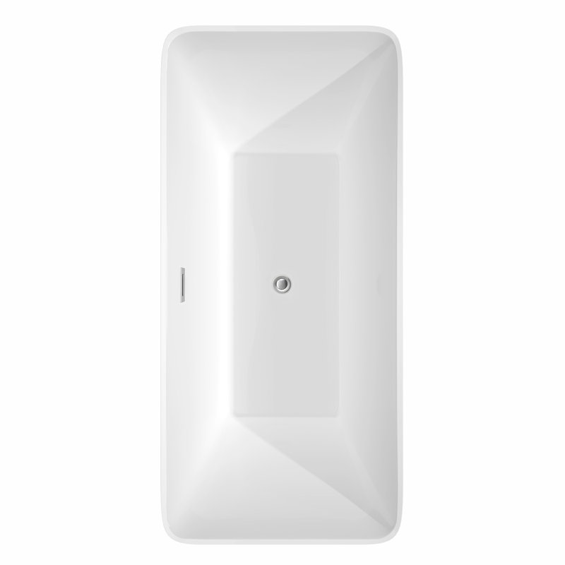 Tiffany 67'' White Acrylic Freestanding Soaking Bathtub with Chrome Faucet