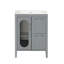 Meuble-lavabo 24 po, gris, bois massif et armoire avec lavabo et deux tiroirs, meuble-lavabo à tablette réglable