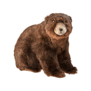 Blue Panda Get Well Soon Bear Plush Pillow, Get Well Soon Bear for Kids, Adults (Dark Brown, 14 in)
