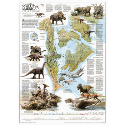 Carte d’affiche dinosaurs of north america