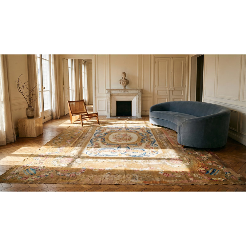 Antique Oversized Savonnerie French Knotted Rug