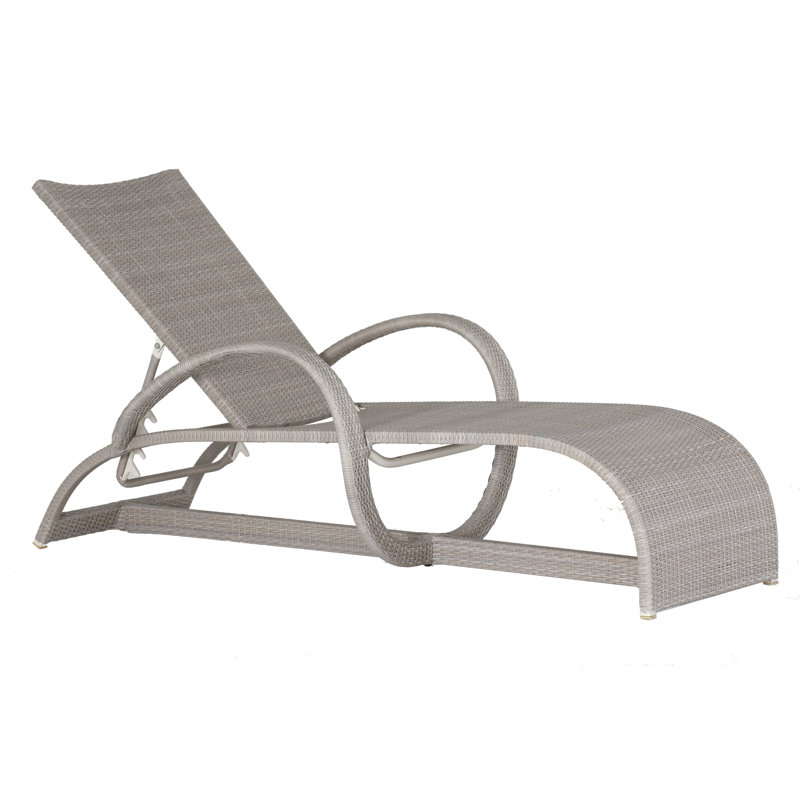 Halo N-Dura Resin Wicker Outdoor Chaise Lounge, Halo #24 Oyster
