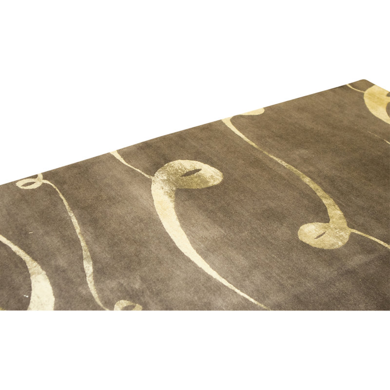 Hand Knotted Area Rug in Gold
