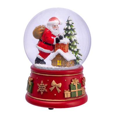 Boule de Noël musicale avec cheminée et arbre Kurt Adler, 5,5 po