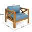 Ensemble de conversation pour patio, siège de loisirs en bois pour l'extérieur (ensemble de 2), fauteuil avec coussins, table de bout en bois d'acacia Selma, coussin-2047053758