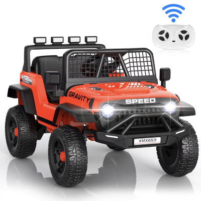 24V Ride On Cars Truck With Remote Control, Electric Battery Powered 1-Seater Truck For Kids, Built-In Music, Led Light, Bluetooth, Usb