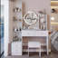 Ensemble de meuble-lavabo à miroir complet avec table de coiffeuse ronde à DEL