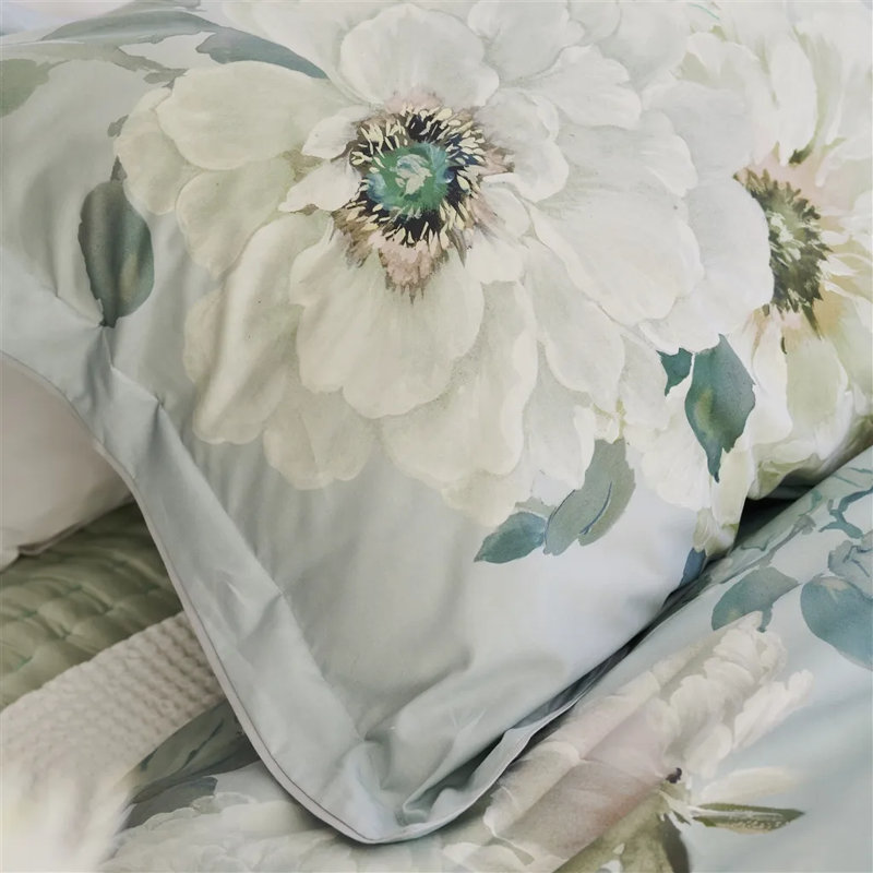 Fleurs Blanche Platinum Sham, King Sham
