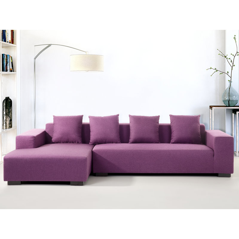 Cronin 4 Seater Corner Sofa , Purple, Left