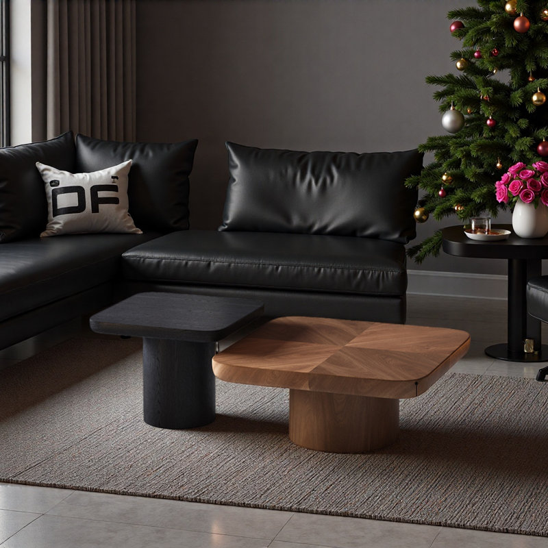 Table basse Mid-Century, H 14,2 po x L 35,4 po x l 35,4 po