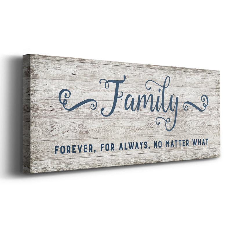 «Family Forever», toile tendue avec châssis, H 20 po x l 50 po x P 1,5 po