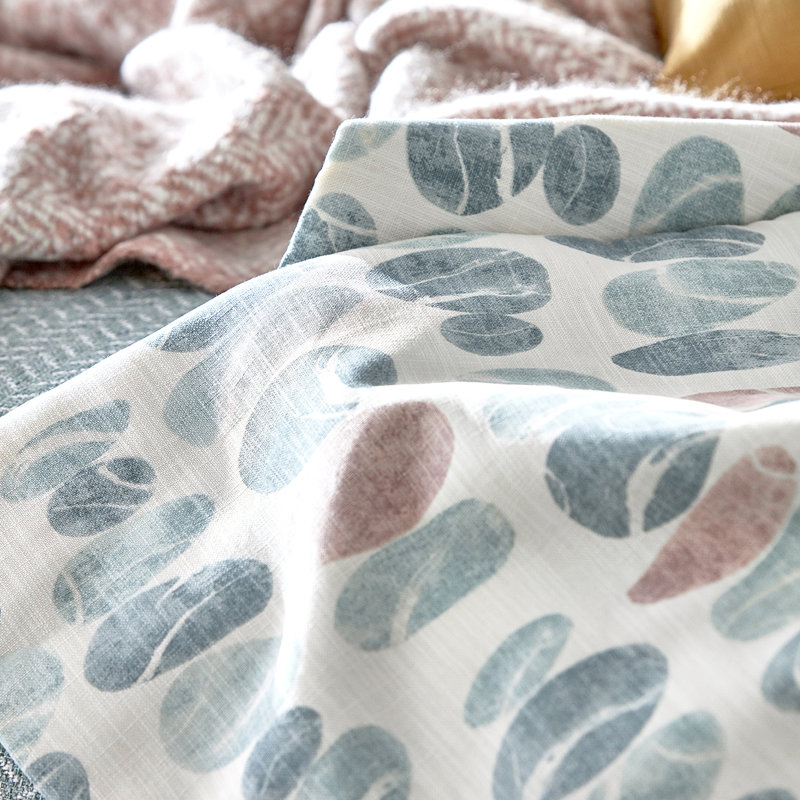 Stacking Pebbles Fabric, Sky/Blush