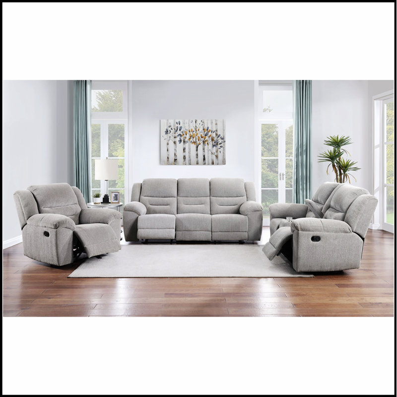 Causeuse inclinable rembourrée en chenille Sebring avec console de rangement et plusieurs options d'inclinaison pour un confort ultime