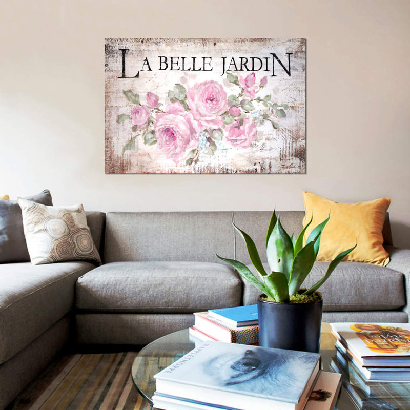 «La Belle Jardin» par Debi Coules, reproduction sur toile tendue, H 12 po x l 18 po x P 1,5 po, Toile tendue, Pas de tapis