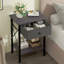 Table de chevet en tissu avec tablette ouverte, petite table de chevet pour chambre à coucher, salon ou dortoir-2039354018