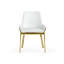 Chaise de salle à manger rembourrée blanche et dorée-304324900