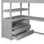 Lit mezzanine simple avec bureau, tablettes et escalier de rangement robuste gris-126433557-126433556