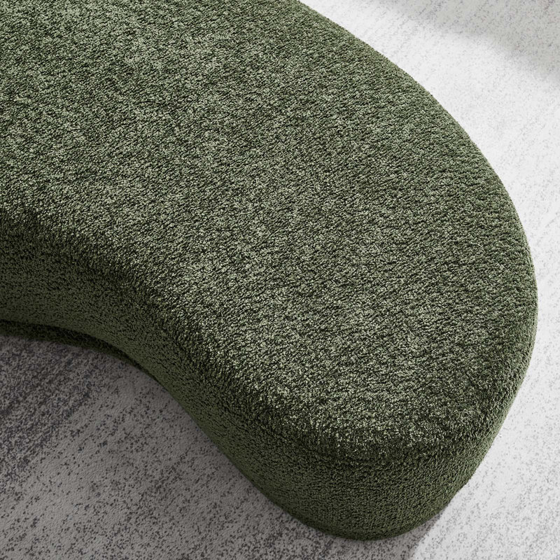 Nimbus Sage Green Chenille Curved Cocktail Ottoman Bench