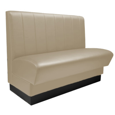 QA Group Olympic Style Single Restaurant Booth Seating - Stitched Vertical Channeling Back Design,